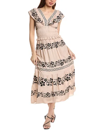 Garrie B Midi Dress In Beige