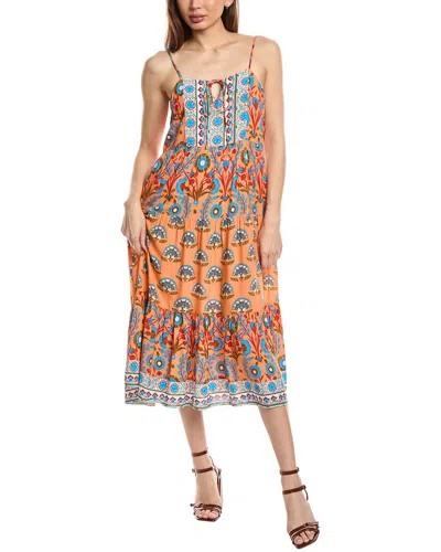 Garrie B Midi Dress In Orange