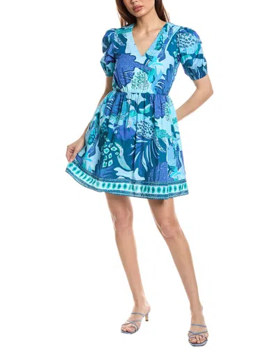 Garrie B Mini A-line Dress In Blue