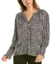 Garrie B Moss Crepe Top In Purple