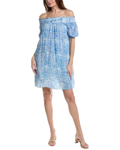 Garrie B Off-the-shoulder Mini Dress In Blue