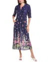 Garrie B Pintuck Midi Dress In Multi