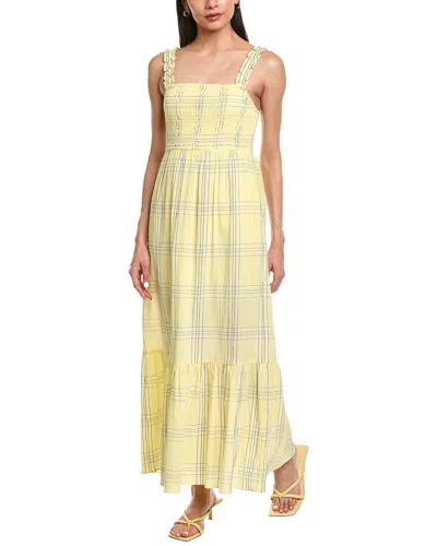 Garrie B Ruffled Strap Maxi Dress In Yellow