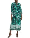Garrie B Smocked Maxi Dress In Green