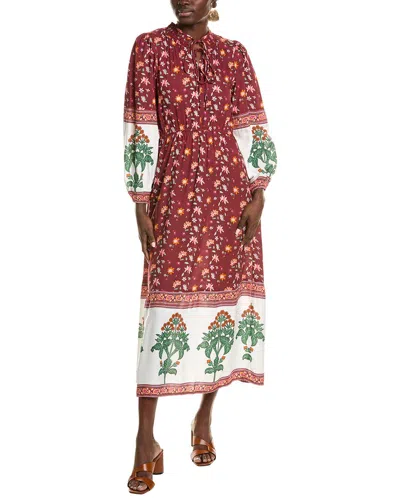 Garrie B Smocked Maxi Dress In Red