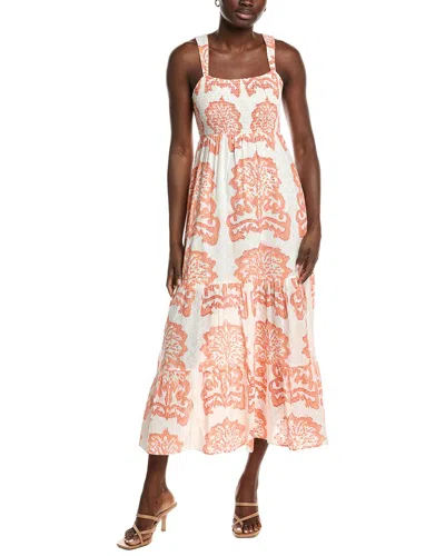 Garrie B Smocked Maxi Dress In Orange