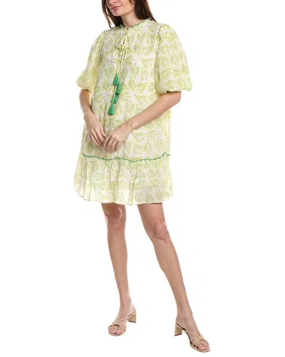 Garrie B Tie-neck Mini Dress In Green