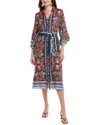 Garrie B Tie Waist Shirtdress In Multi