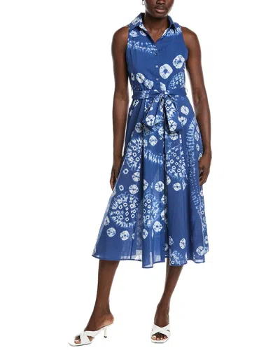 Garrie B Tie-dye Mid Dress In Blue Multi