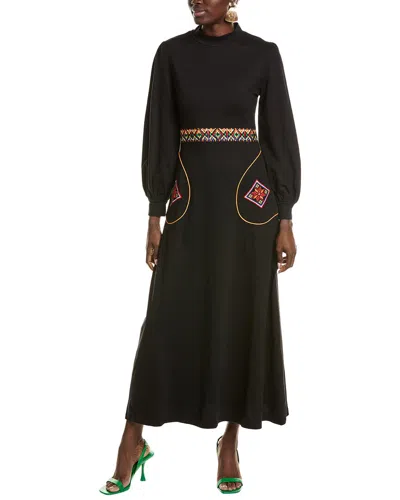 Garrie B Turtleneck Maxi Dress In Black