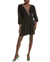 Garrie B V-neck Mini Dress In Black