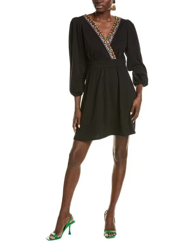 Garrie B V-neck Mini Dress In Black