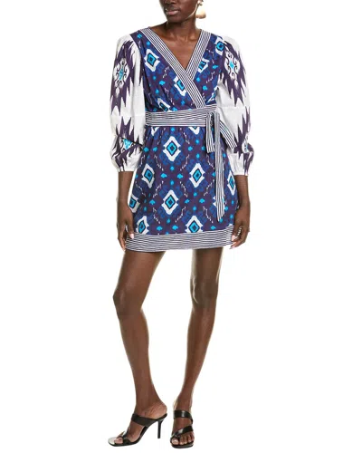 Garrie B V-neck Wrap Dress In Blue