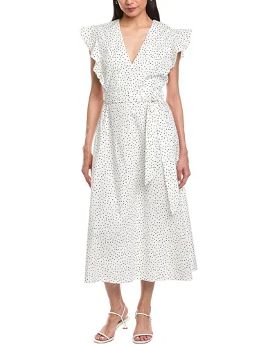 Garrie B V-neck Midi Dress In White