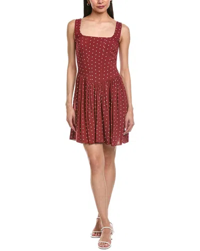 Garrie B Wide Strap Drop-waist Mini Dress In Red