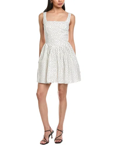 Garrie B Wide Strap Drop-waist Mini Dress In White