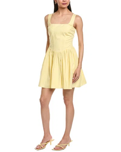 Garrie B Wide Strap Drop-waist Mini Dress In Yellow