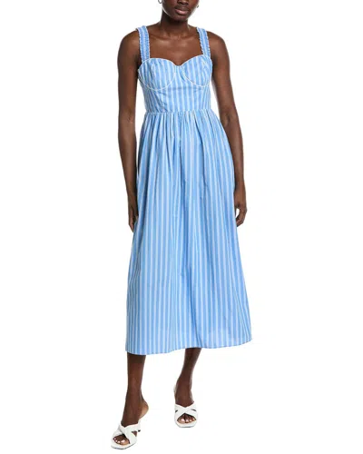 Garrie B Yarn Dye Midi Dress In Blue