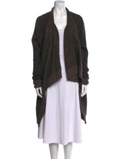 Pre-owned Gary Graham Alpaca Open Front Sweater In Brown