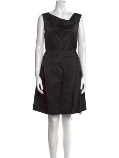 Pre-owned Gary Graham Cowl Neck Mini Dress In Black