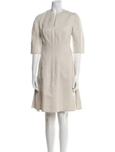 Pre-owned Gary Graham Crew Neck Knee-length Dress In Neutral
