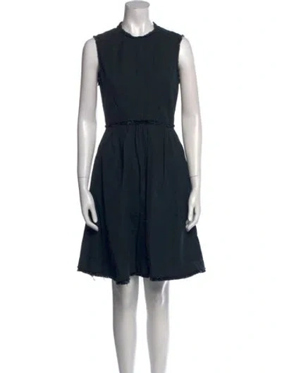 Pre-owned Gary Graham Crew Neck Mini Dress In Black