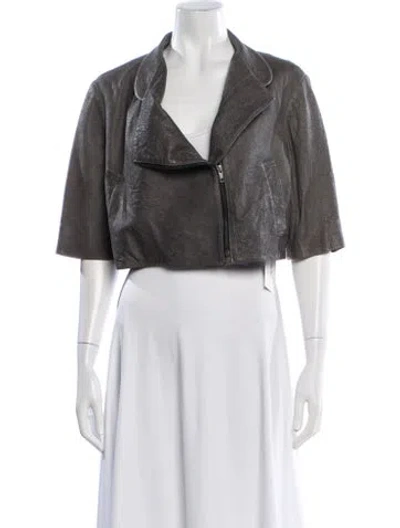 Pre-owned Gary Graham Leather Jacket In Brown