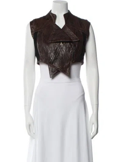 Pre-owned Gary Graham Leather Vest In Multi