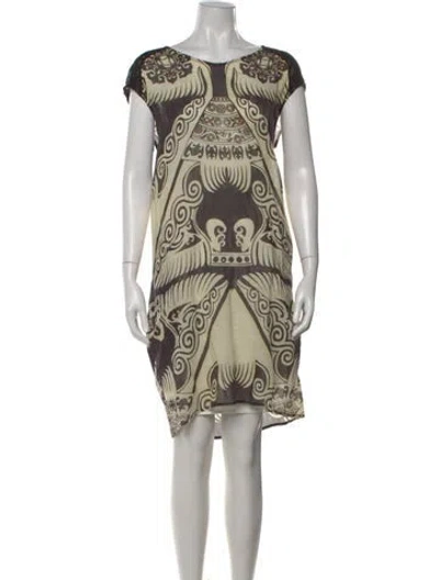 Pre-owned Gary Graham Linen Knee-length Dress In Neutral