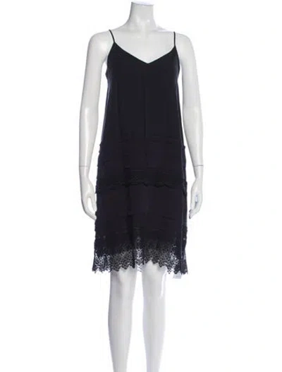 Pre-owned Gary Graham Linen Mini Dress In Blue