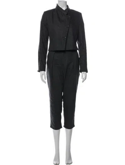 Pre-owned Gary Graham Linen Pantsuit In Gray