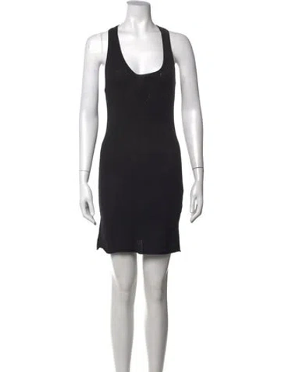 Pre-owned Gary Graham Scoop Neck Mini Dress In Gray