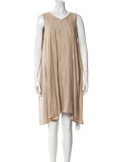 Pre-owned Gary Graham Scoop Neck Mini Dress In Neutral