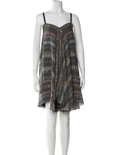 Pre-owned Gary Graham Silk Knee-length Dress In Black