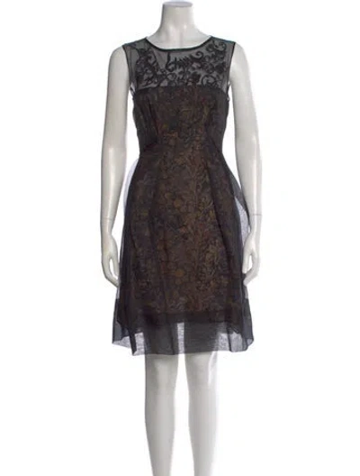 Pre-owned Gary Graham Silk Knee-length Dress In Black