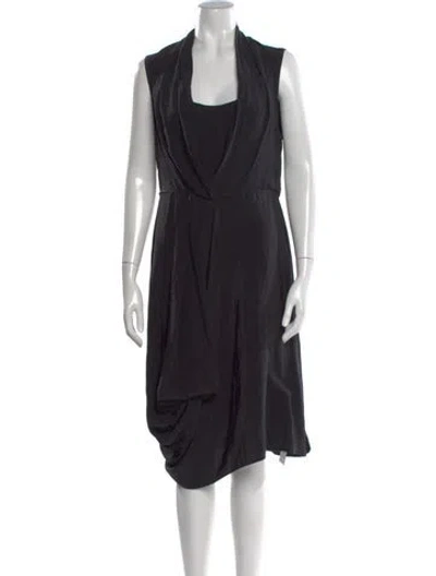 Pre-owned Gary Graham Silk Knee-length Dress In Black