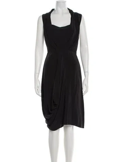 Pre-owned Gary Graham Silk Knee-length Dress In Black