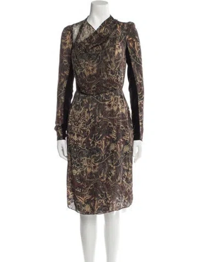 Pre-owned Gary Graham Silk Knee-length Dress In Green