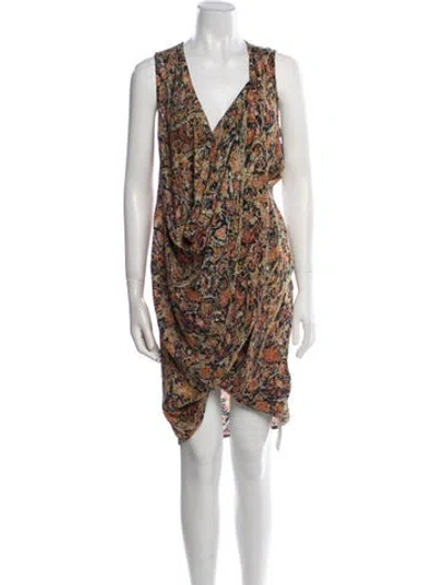 Pre-owned Gary Graham Silk Knee-length Dress In Neutral