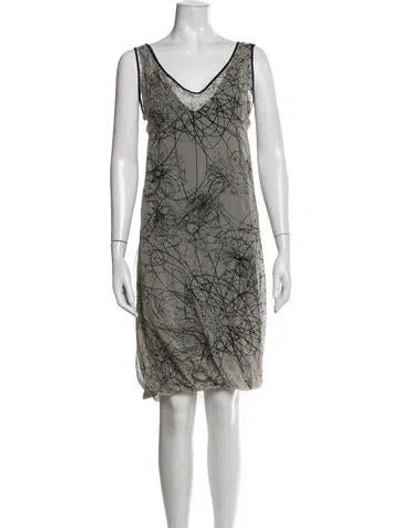 Pre-owned Gary Graham Silk Knee-length Dress In Neutrals