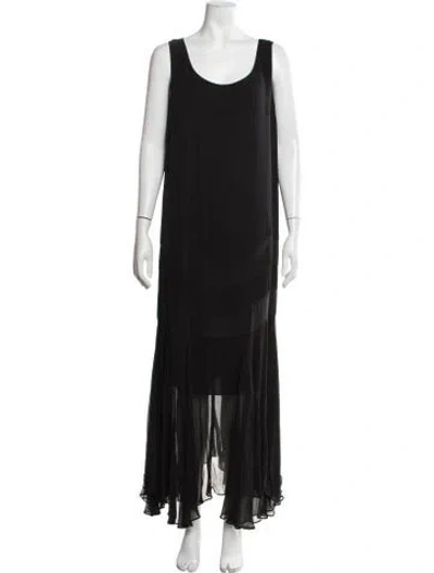 Pre-owned Gary Graham Silk Long Dress In Black