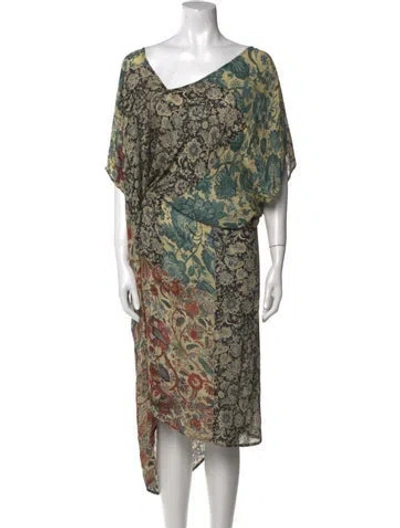 Pre-owned Gary Graham Silk Midi Length Dress