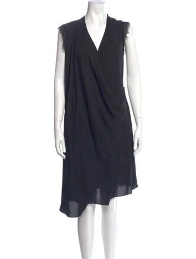 Pre-owned Gary Graham Silk Midi Length Dress In Blue