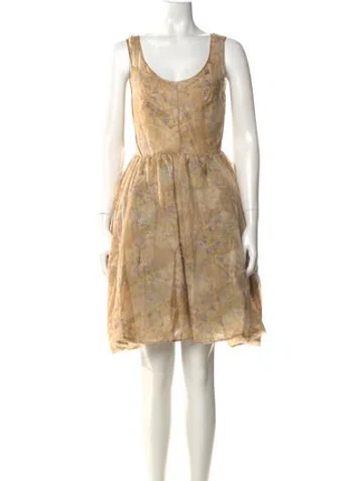 Pre-owned Gary Graham Silk Mini Dress In Brown