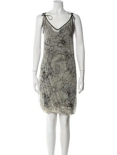 Pre-owned Gary Graham Silk Mini Dress In Multi