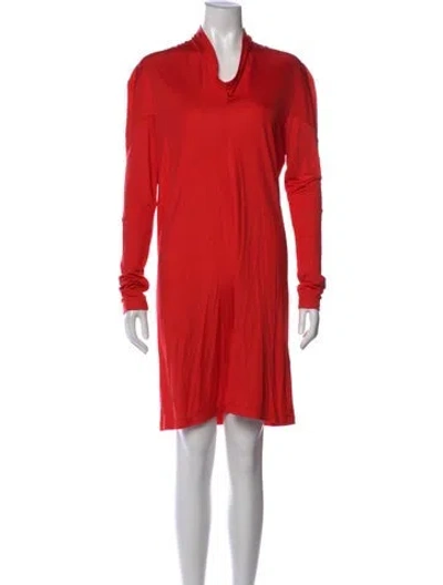 Pre-owned Gary Graham Silk Mini Dress In Orange