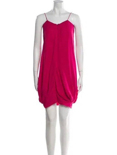Pre-owned Gary Graham Silk Mini Dress In Pink