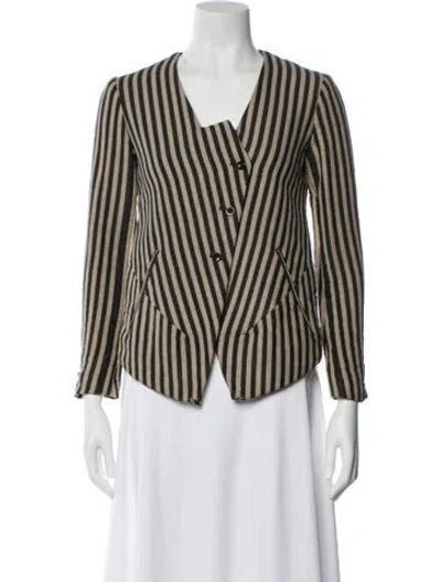 Pre-owned Gary Graham Silk Striped Blazer In Multi