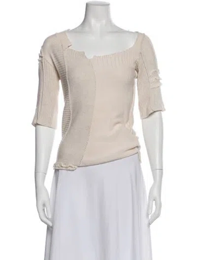 Pre-owned Gary Graham Square Neckline Sweater In Neutral