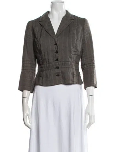 Pre-owned Gary Graham Striped Blazer In Grey
